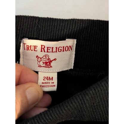 True Religion Baby Boys Black Horseshoe Logo Jogger Pants NWT 24 Months