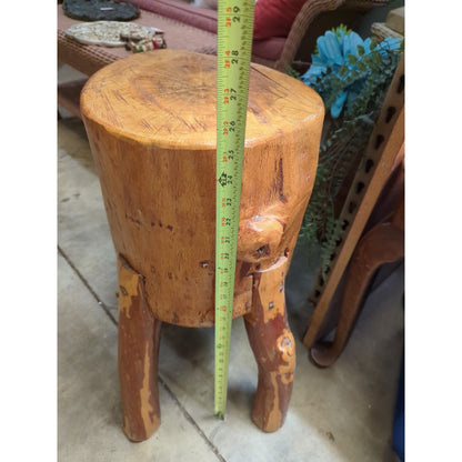 Secondhand Sandies: 25.6" tall Rustic Farmhouse Chopping block TRIPOD 3 leg butcher blacksmith