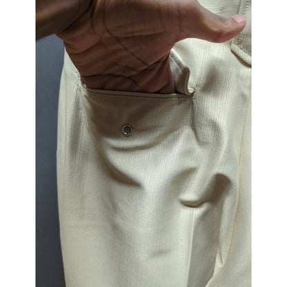 Vintage Saxifom USA Western Dress Pants Beige Polyester Ranch Cowboy 34x33