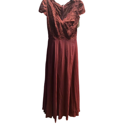 Js Collections Burgundy Wine size 8 formal maxi dress Lace cap sleeve