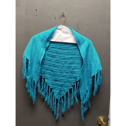 Vintage BOHO Teal Blue dress Maxi dress /Shawl Mexican Wedding Pintuck 2 pc Set