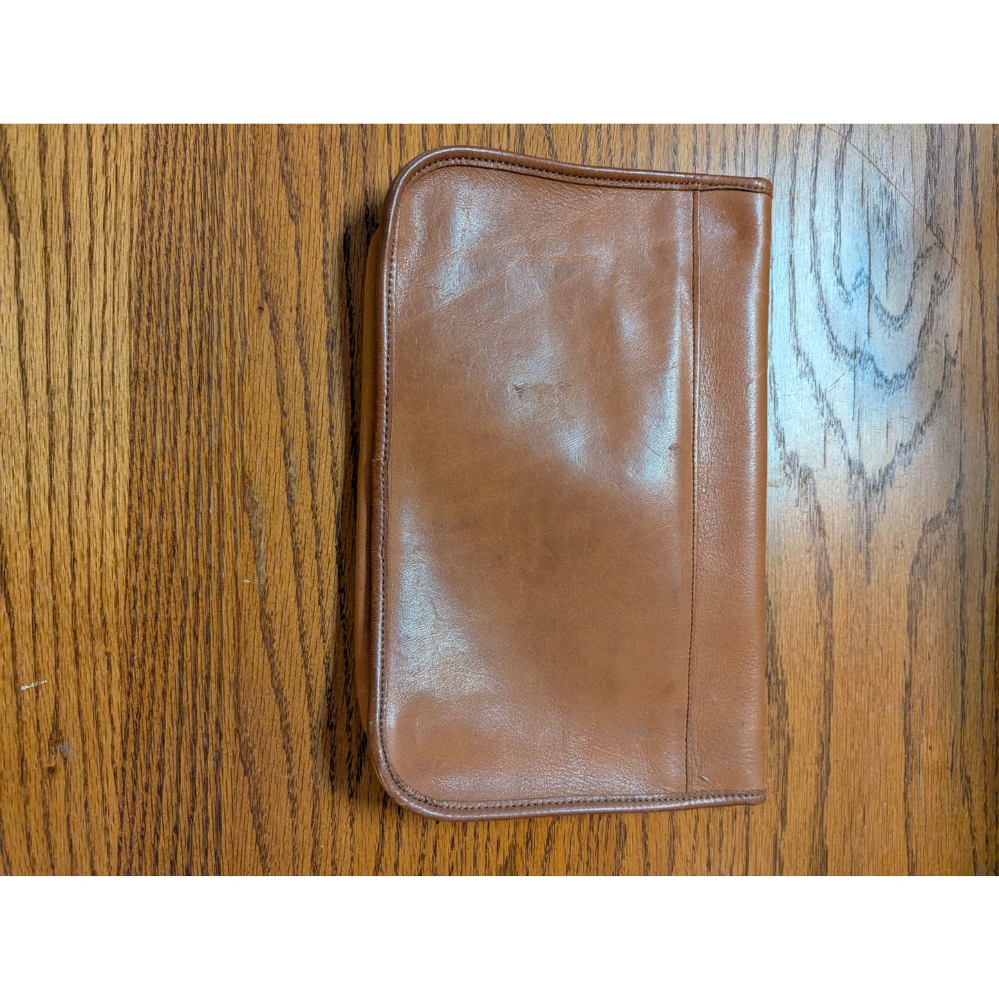 Vintage Mark Cross Tan Leather Minimalist Envelope Turnlock Clutch Bag