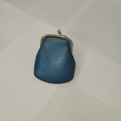 Vintage 1970s Monkey Coin purse kiss lock Blue Red White 4" money pouch