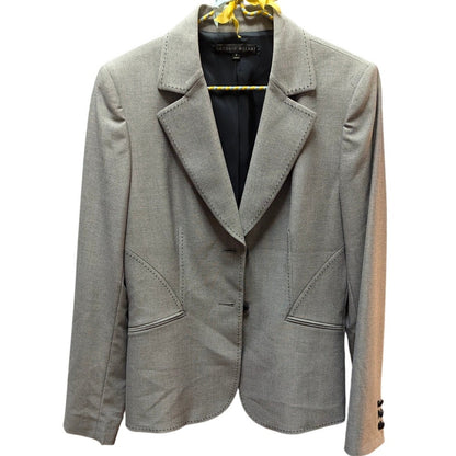 Antonio Melani Grey Tailored Blazer Pick Stitch Professional Workwear Size 6