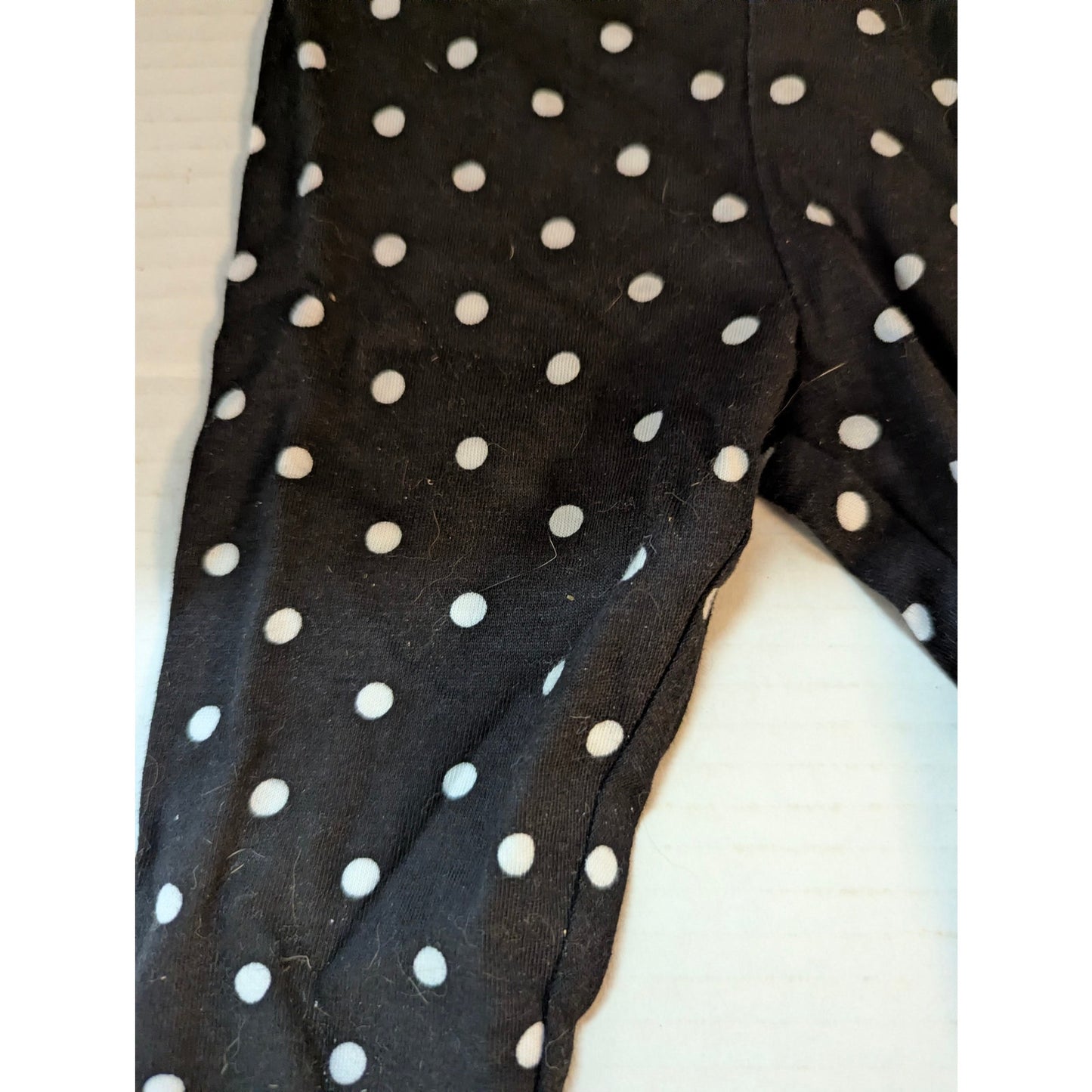Harper Canyon Baby Black White Polka Dot Ribbed Knit Leggings Size 12 Months