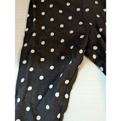 Harper Canyon Baby Black White Polka Dot Ribbed Knit Leggings Size 12 Months
