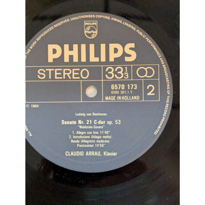 Vintage Beethoven Piano Concerto No. 2 Claudio Arrau Philips 6570 173 Stereo LP