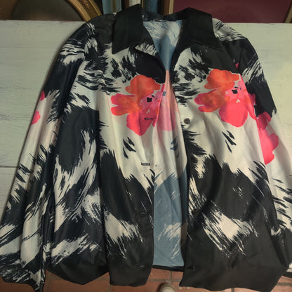 Donovan Galvani Vintage Abstract Floral 2 Pc Set Large Jacket Sleeveless Top