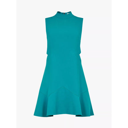 TED BAKER Size 4 Women’s Cormier Turquoise Cut Out Fluted Shift Dress NEW Blue