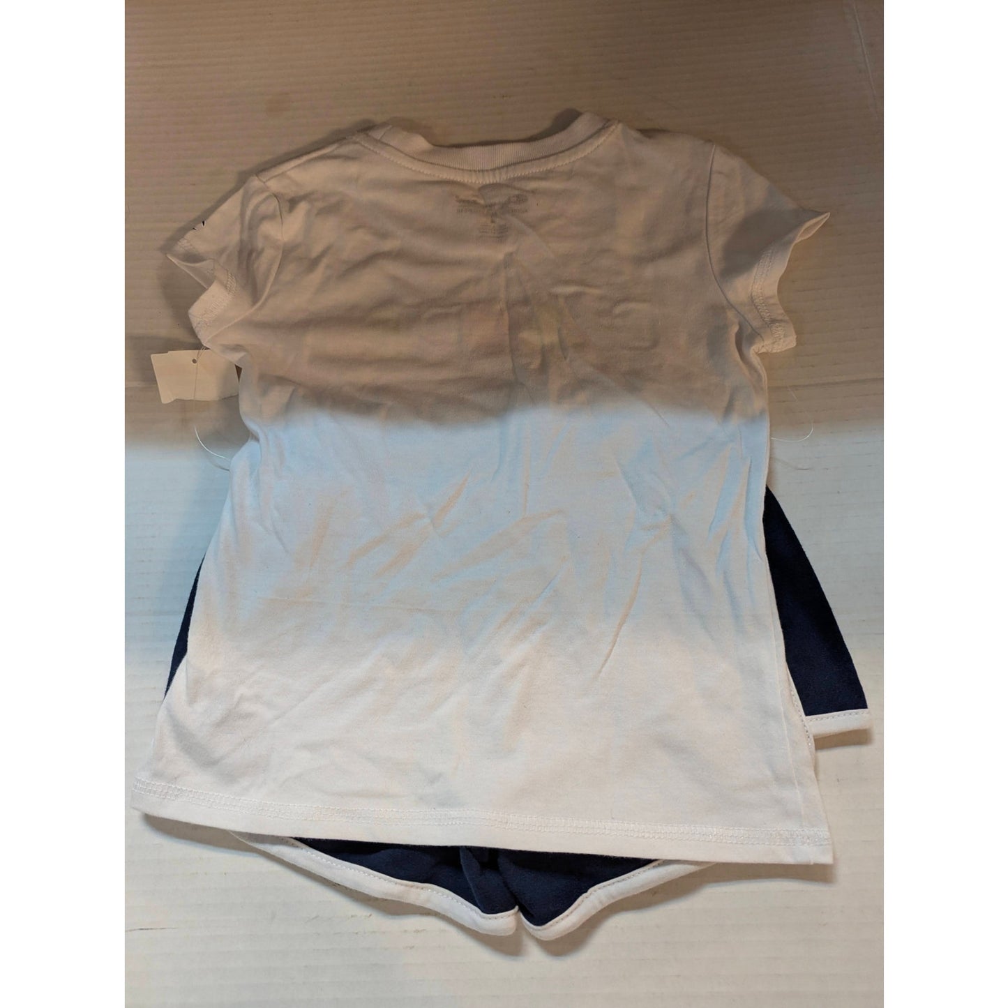 Champion Girls 2 Piece Short and Tee Set White Navy Size 4 NWT