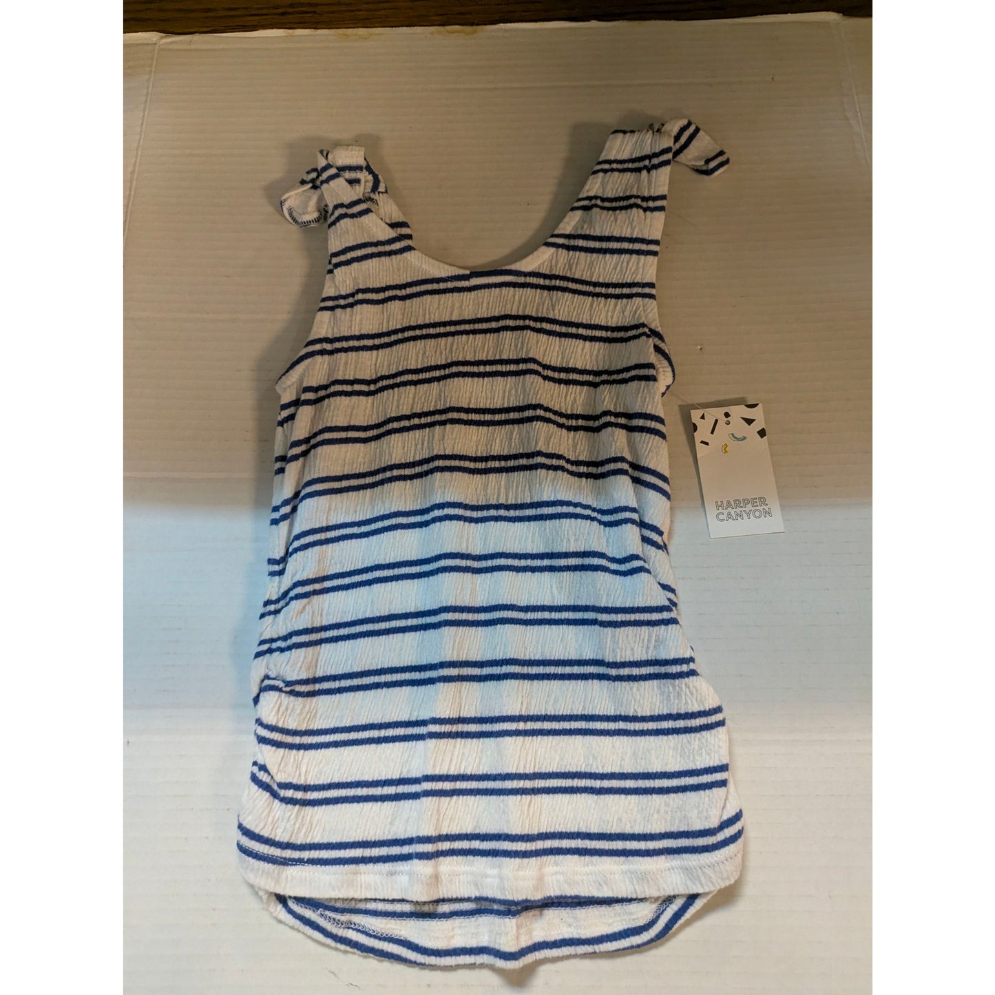 Harper Canyon Girls Blue Striped Sleeveless Tank Top Size Small 7-8 NWT