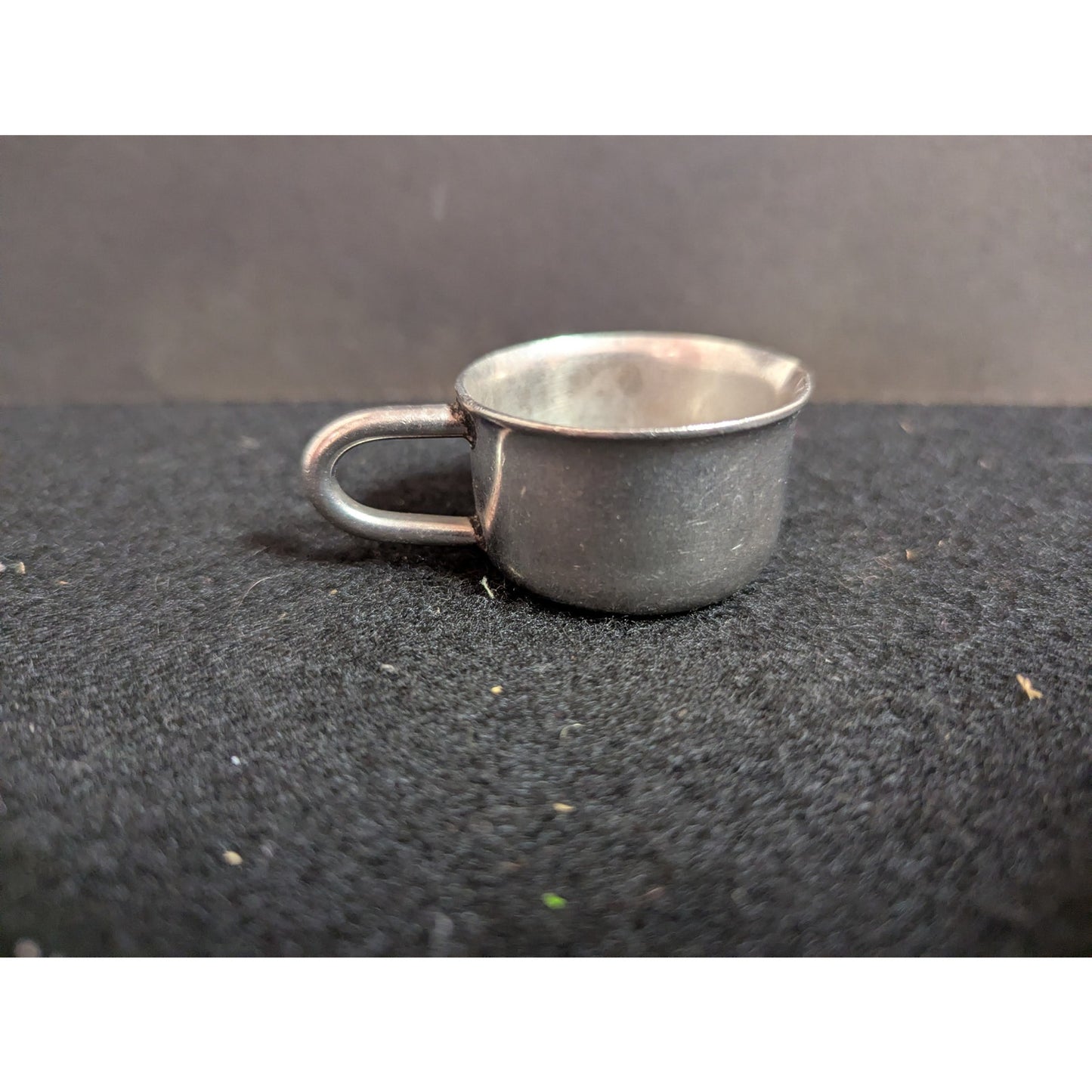 Vintage Gebrüder Hepp Miniature Stainless Steel Engraved Creamer Tiny Toy Cup