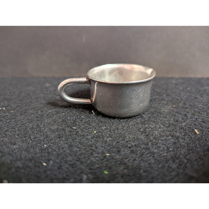 Vintage Gebrüder Hepp Miniature Stainless Steel Engraved Creamer Tiny Toy Cup