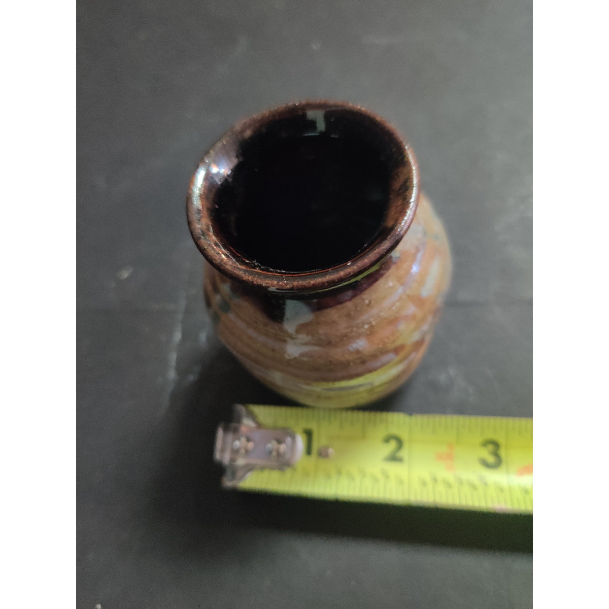 Vintage 3" Signed Studio Art Pottery Miniature Vase Handcrafted Small Ceramic