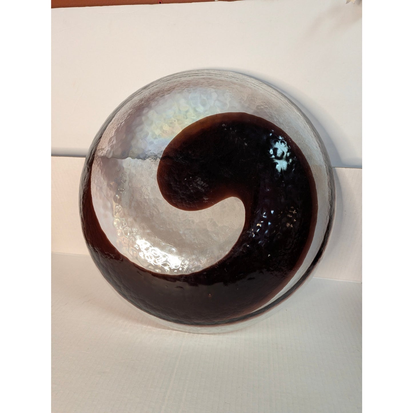Vintage Ferro Murano Glass Filigrana Swirl Centerpiece Bowl 16" Modern Italian