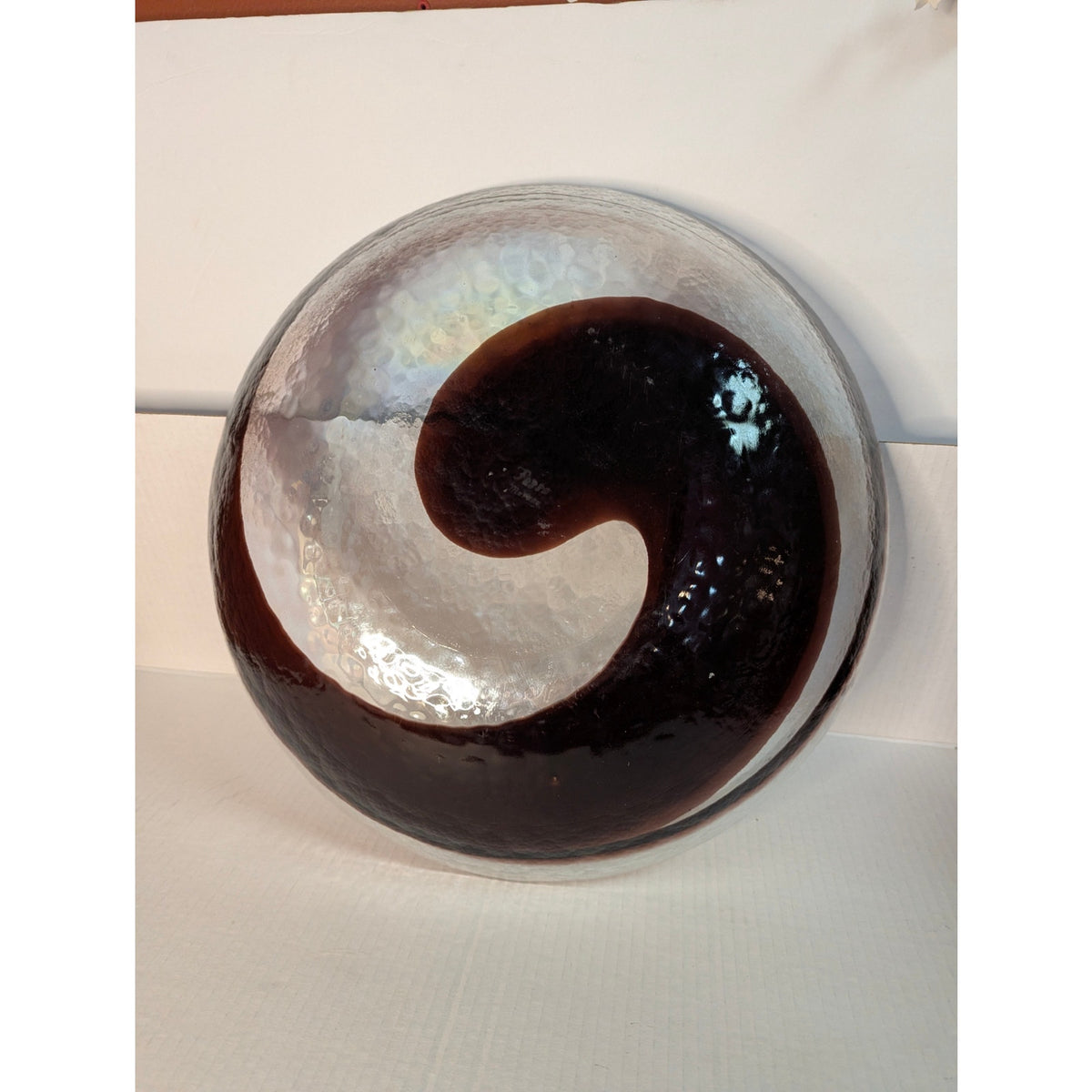 Vintage Ferro Murano Glass Filigrana Swirl Centerpiece Bowl 16" Modern Italian