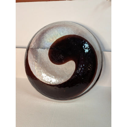 Vintage Ferro Murano Glass Filigrana Swirl Centerpiece Bowl 16" Modern Italian