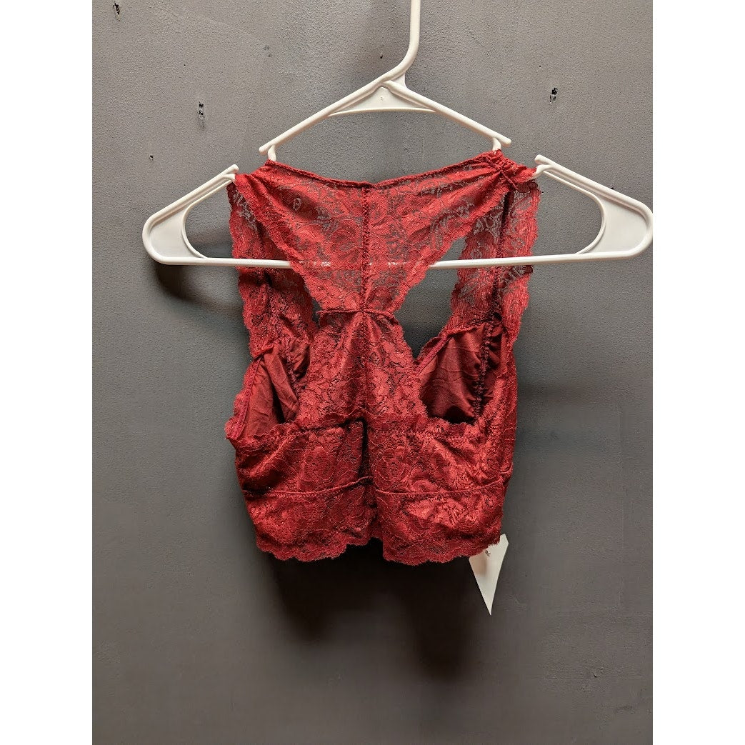 Lace Bralette Rust Sheer Racerback Crop Top Style 3607BR Small