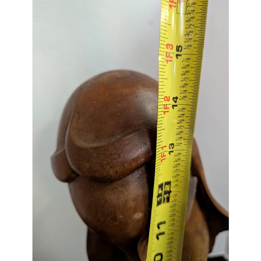 Mid-Century Modern Hand-Carved Wood Bust Sculpture – Stylized Female Form
