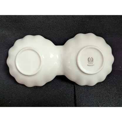 Vintage Lenox Ivory Porcelain Double Shell Divided Dish with Handle