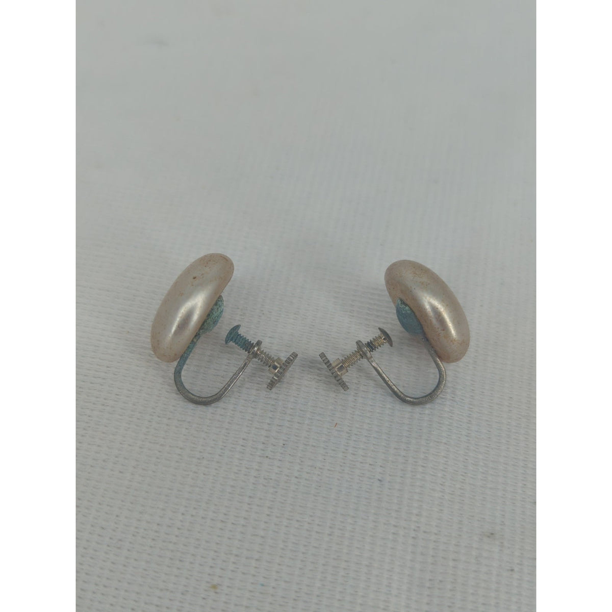 Vintage Mid-Century Silver-Tone Dome Screw Back Earrings Round Minimalist