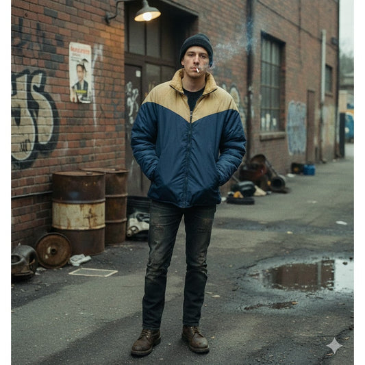 Vintage Sears sports center jacket coat Mens Size Large Belted Pockets 1970s