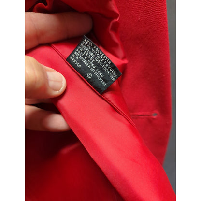 Vintage Kasper Red Double Breasted Star Button Blazer Jacket Power Suit Size 6P