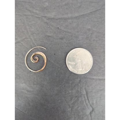 Vintage Gold Tone Wire Spiral Swirl Stud Earrings Pierced Minimalist Boho Chic