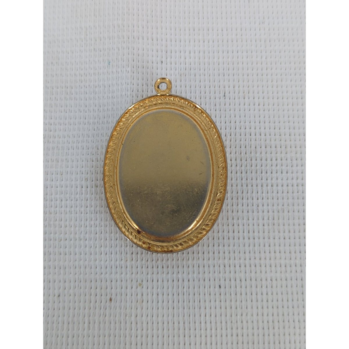 Vintage Hand Painted Floral Pendant Gold Tone Frame Oval Rose Medallion