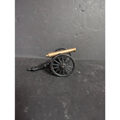 Vintage Cast Iron Brass MFCO Cannon Wheels Battlefield Pull behind Miniature 1/3