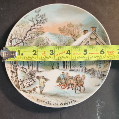 Four Season 6.5" Currier & Ives Decor Plate Set of 4 Spring Summer Winter Autumn