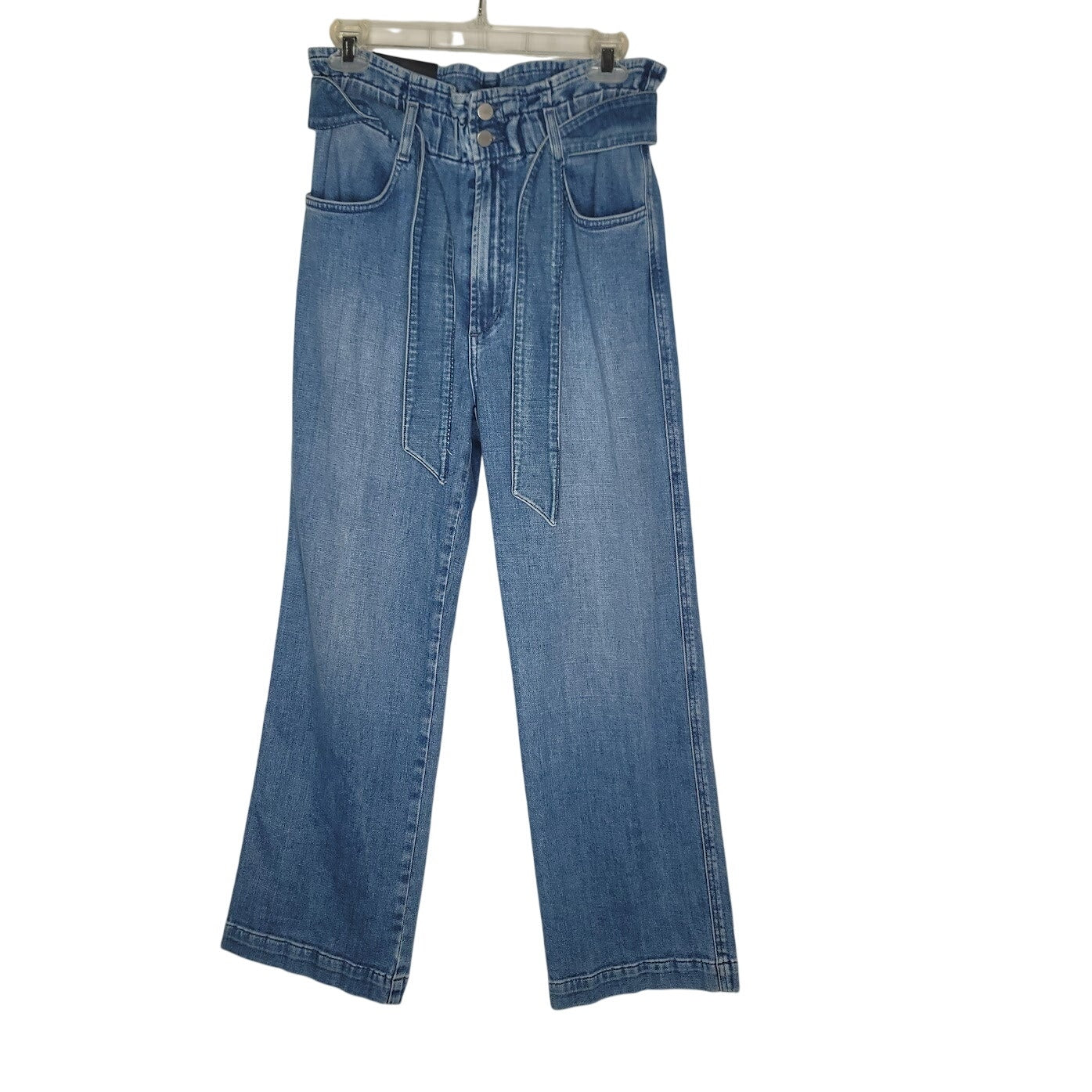 Joe's Jeans Womens 27" Paperbag Waist Belted Blue Jeans Trouser Pants NEW