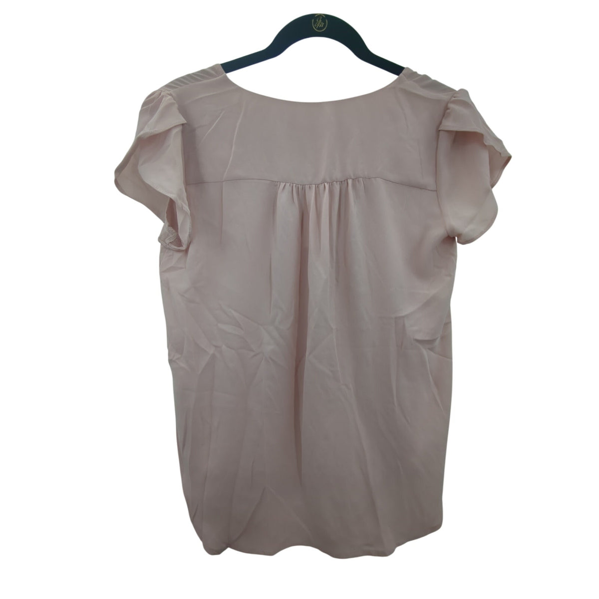 philosophy NWT XS Mauve short sleeve blouse high low round hem flutter Feminine