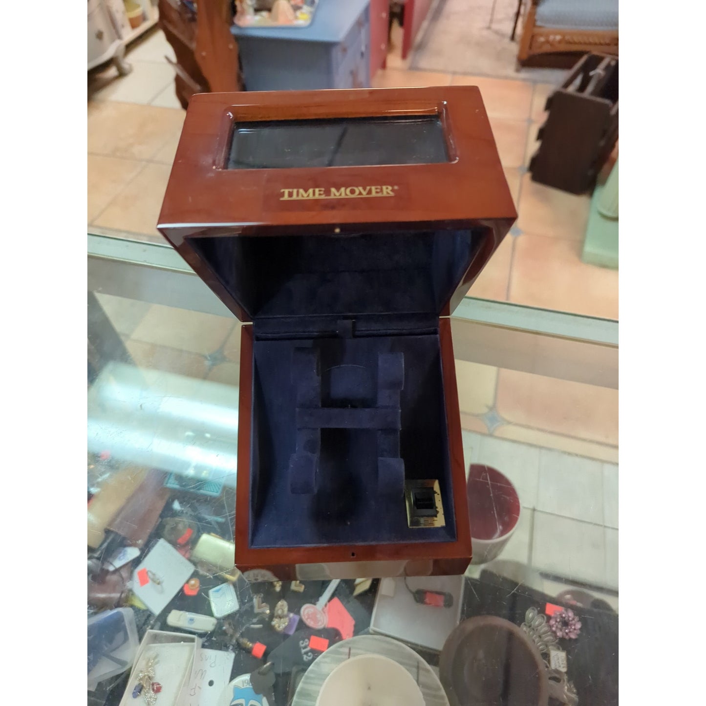 Elma Time Mover Winder Box USED no cord watch timepiece pocketwatch Mahogony