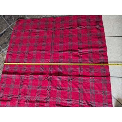 Vintage Holiday Rectangular tablecloth Red Green Gold striped 56" x 73"