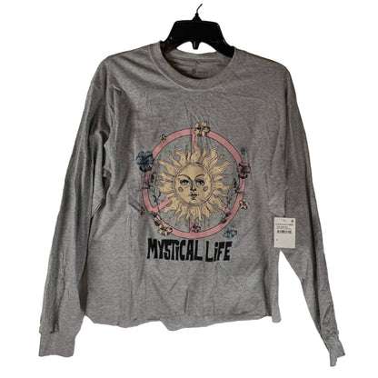 Cozy Rozy MYSTICAL Life Graphic Long Sleeve Top Sz medium Gray NWT