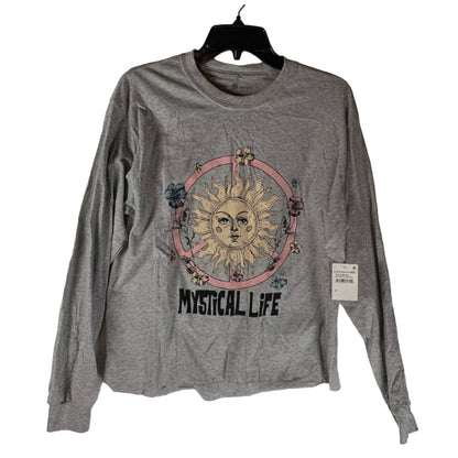 Cozy Rozy MYSTICAL Life Graphic Long Sleeve Top Sz medium Gray NWT