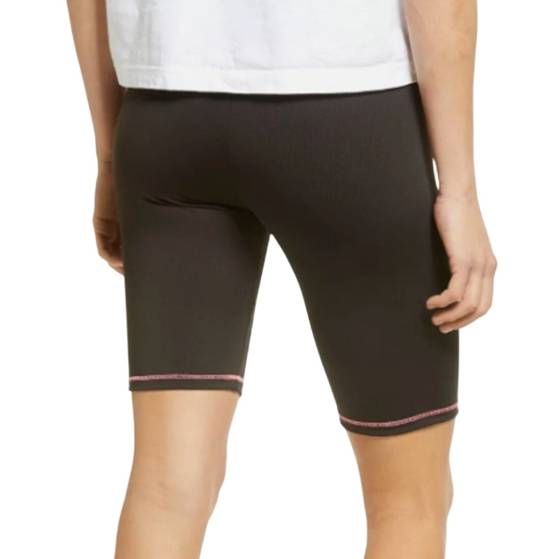 BP Contrast Stitch Bike Shorts Black Neon Orange NWT 5153 Travel Gym Workout
