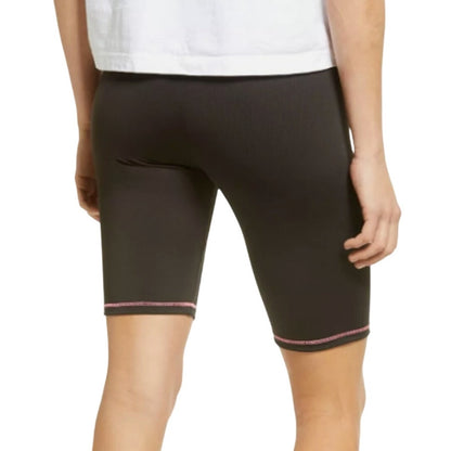 BP Contrast Stitch Bike Shorts Black Neon Orange NWT 5153 Travel Gym Workout