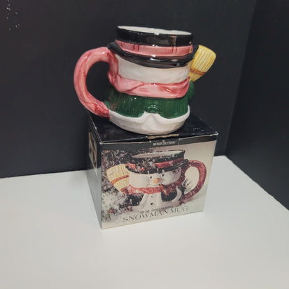 Vintage home trends ceramic snowman Christmas mug