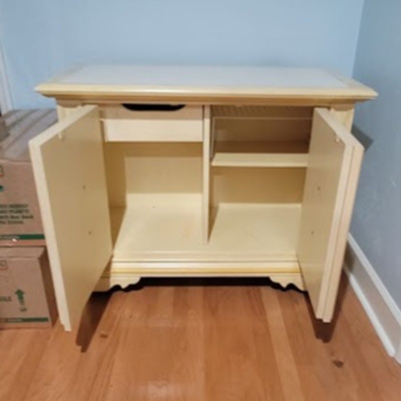 Secondhand Sandies: Vintage Petite French Provincial Marble Top Sideboard on Casters
