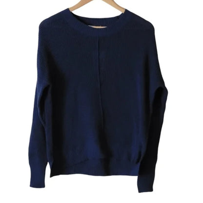 Sweet Romeo Navy Blue Knit Crewneck Sweater small NWT Crew Long sleeve NEW