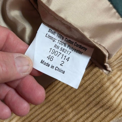 Scandia Woods Corduroy Blazer Size 46 Tan Notch Lapel Academia Professor