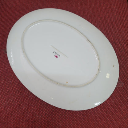 Sango Patrician Floral Abstract Replacement Oval Serving Platter Gray Pink Black