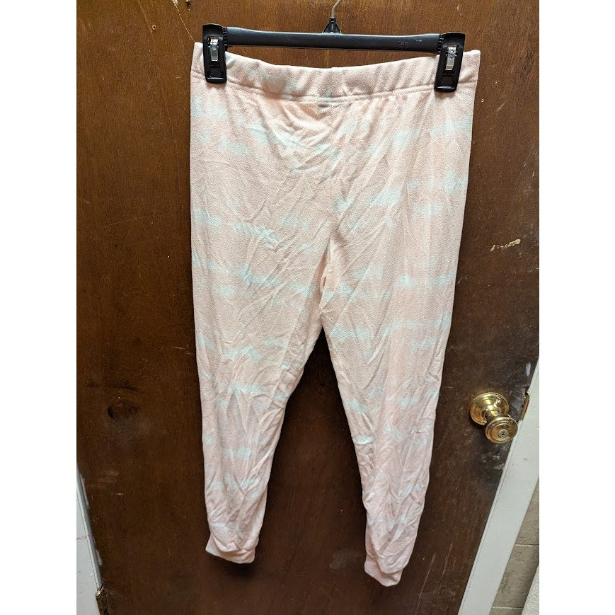 NEW Kikit small Pajama bottoms drawstring waist pink white jogger tie-dye pjs