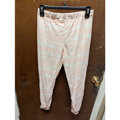 NEW Kikit small Pajama bottoms drawstring waist pink white jogger tie-dye pjs