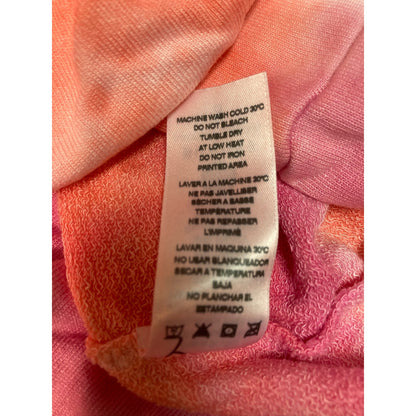 Sundry Womens Sweatshirt Size 3/Large Pink Apricot Tie Dye NEW Raglan Scoop Neck