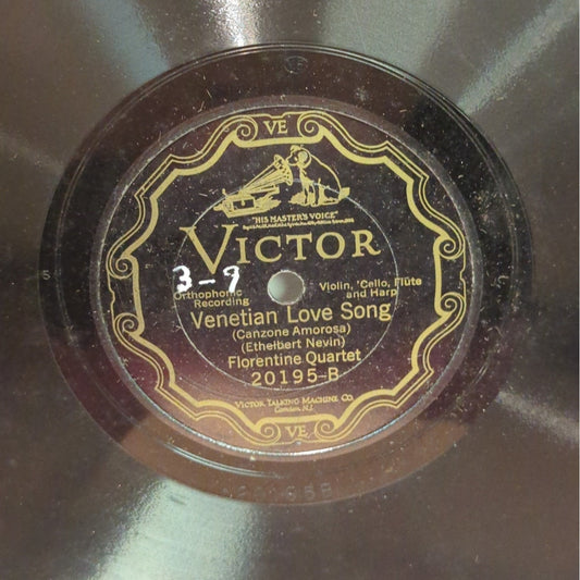 Vintage 78 Record LP Album Disc Shellac Vinyl FLORENTINE QUARTET 20195
