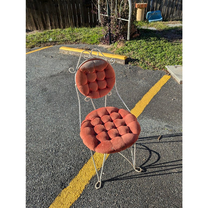 Secondhand Sandies: Metal tufted vanity boudoir chair