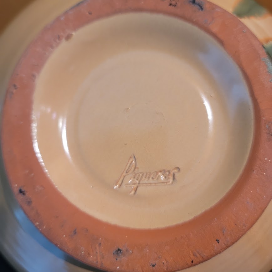 Vintage Piqueres Studio Art Pottery Botijo Spanish Water Jug Vessel Signed